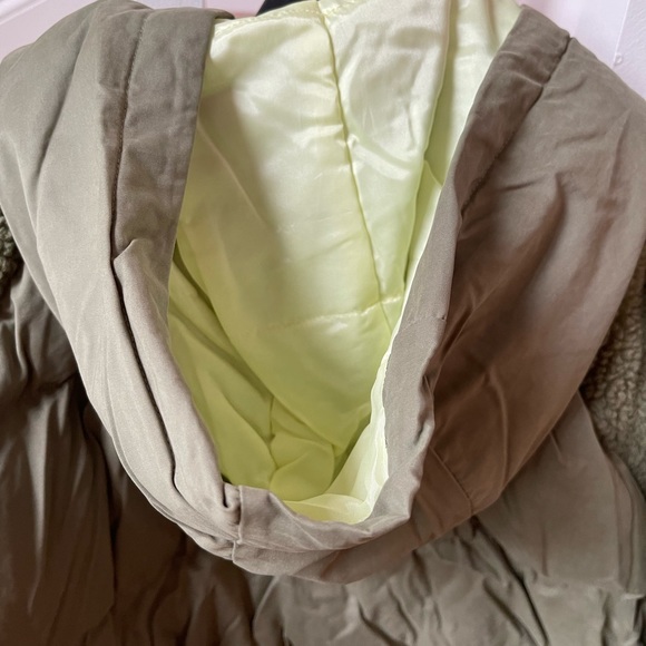 Anthropologie Pilcro NWT Szs XS, SM, L & XL green puffer jacket w/fleece sleeves - Picture 14 of 16